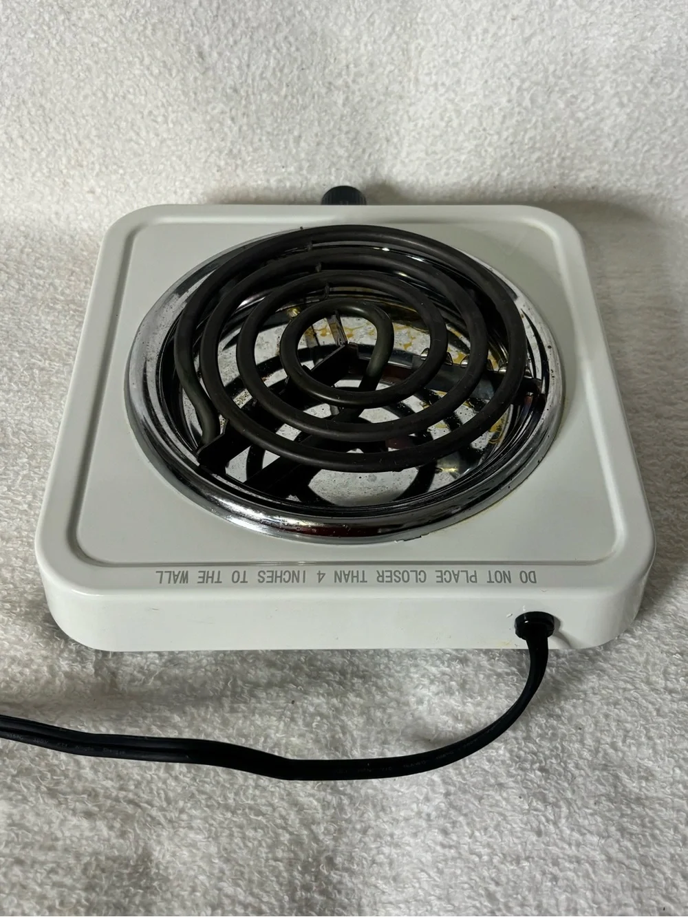 Proctor Silex White Single Electric Coil Burner Hot Plate